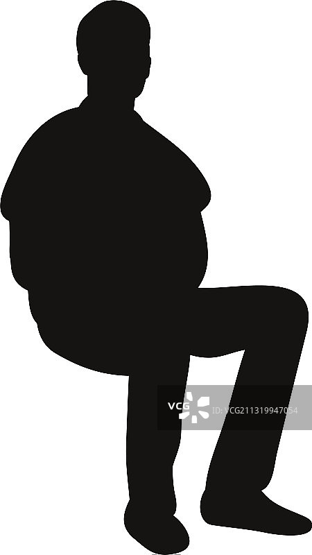 剪影：坐着的男人在休息图片素材