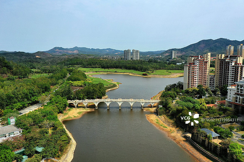 广东省惠州市惠城区汝湖雅居乐白鹭湖航拍图片素材