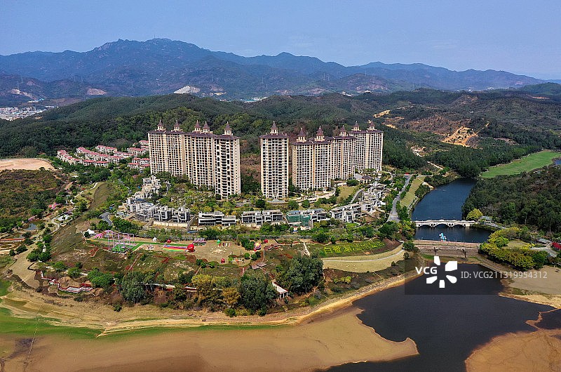 广东省惠州市惠城区汝湖雅居乐白鹭湖航拍图片素材