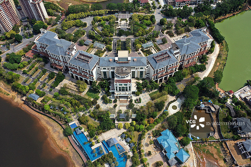 广东省惠州市惠城区汝湖雅居乐白鹭湖航拍图片素材