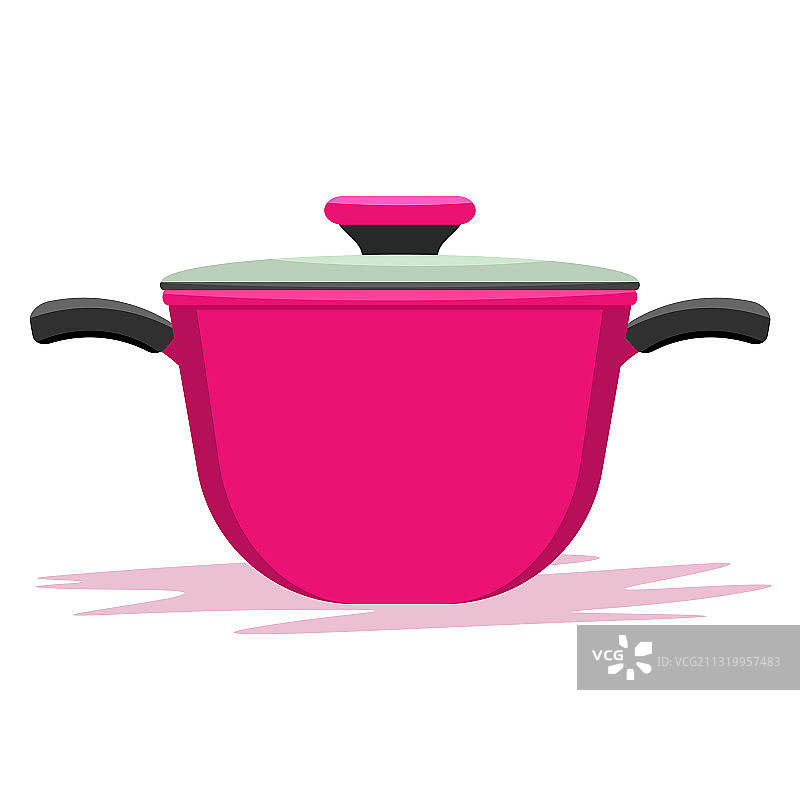 带盖的锅或平底锅侧视图图片素材