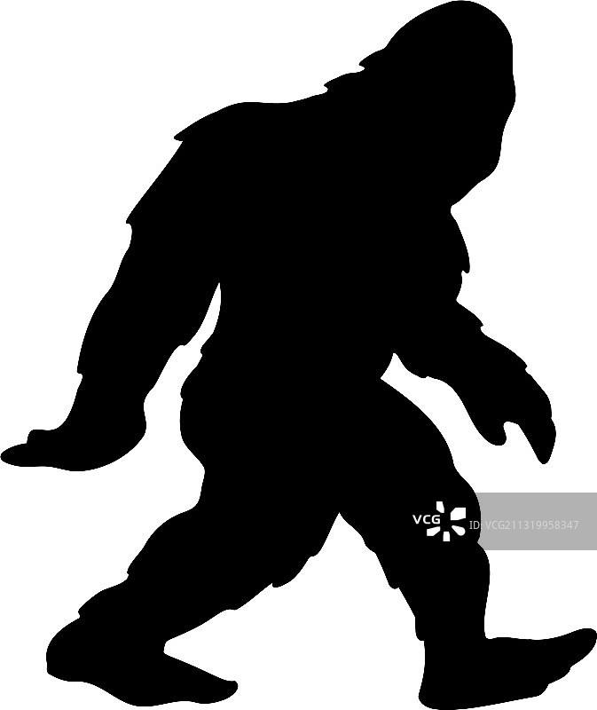 大脚怪雪人卡通剪影图片素材