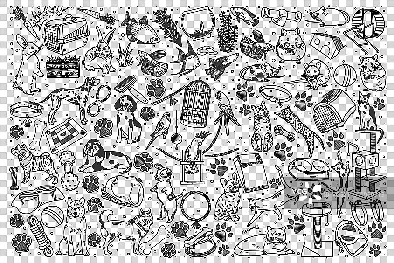 宠物涂鸦合集图片素材