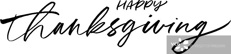 感恩节快乐墨笔书法图片素材