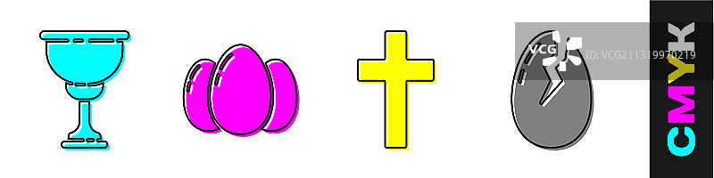 基督教圣餐杯与复活节彩蛋图片素材