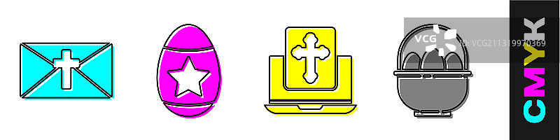 带有复活节彩蛋的复活节贺卡图片素材