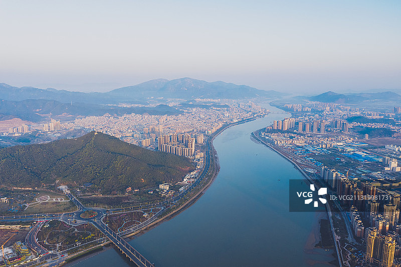 珠海斗门城市风光黄杨河图片素材