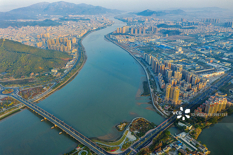 珠海斗门城市风光黄杨河图片素材