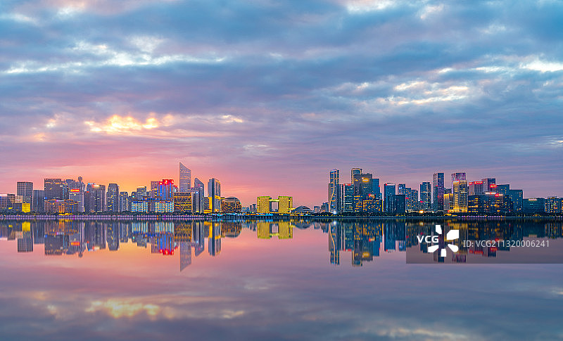 黄昏杭州城市建筑图片素材