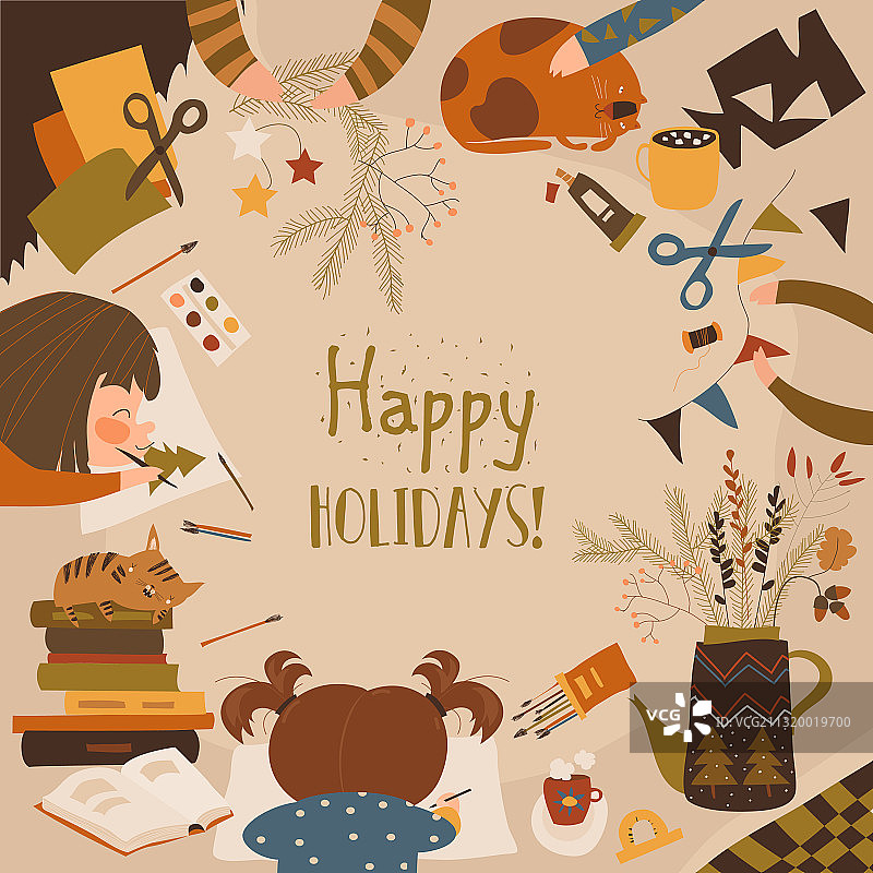 儿童绘画创意过程图片素材