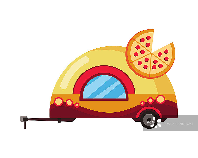街头快餐流动餐车披萨图片素材