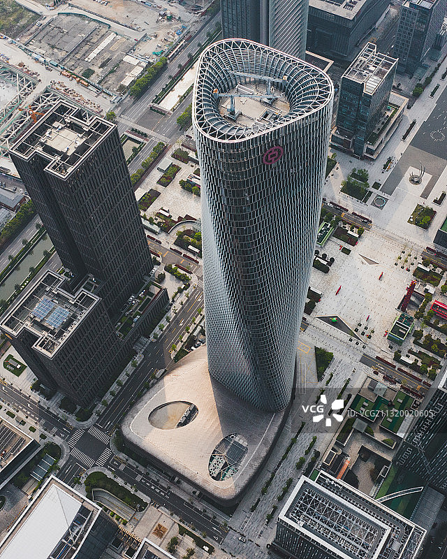 宁波中银大厦航拍图片素材