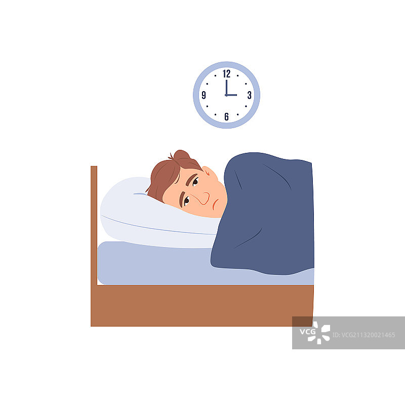 扁平失眠男人图标图片素材