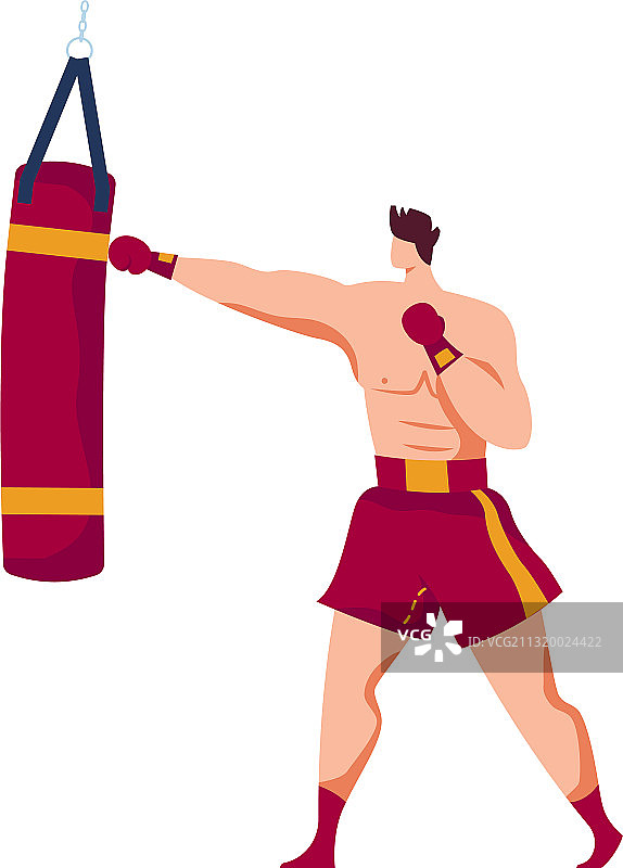 经验丰富的男性拳击手，武术运动成人图片素材