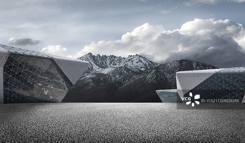 现代建筑汽车广告背景图图片素材