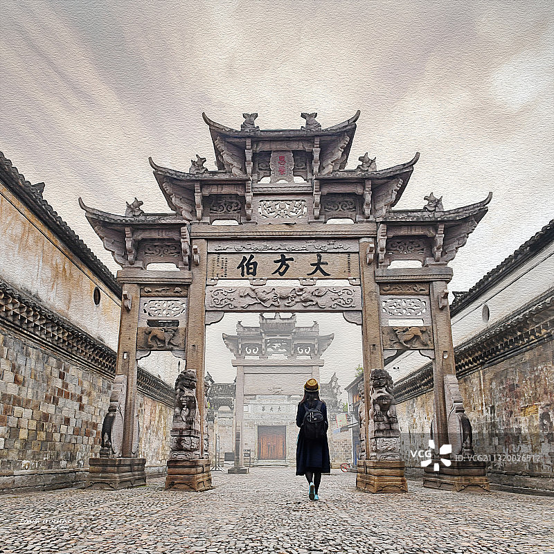 在晚霞辉映中 走进一段历史图片素材