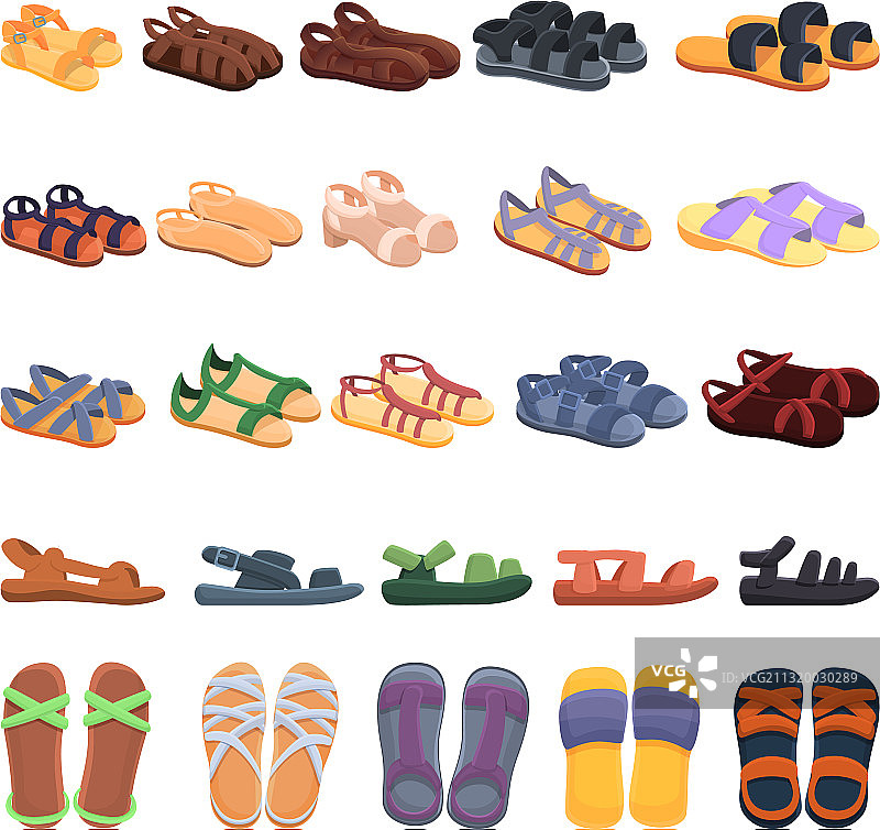 卡通风格的凉鞋图标图片素材