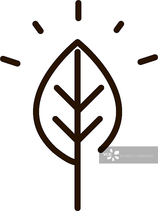 叶子自然生态环境线条图标图片素材