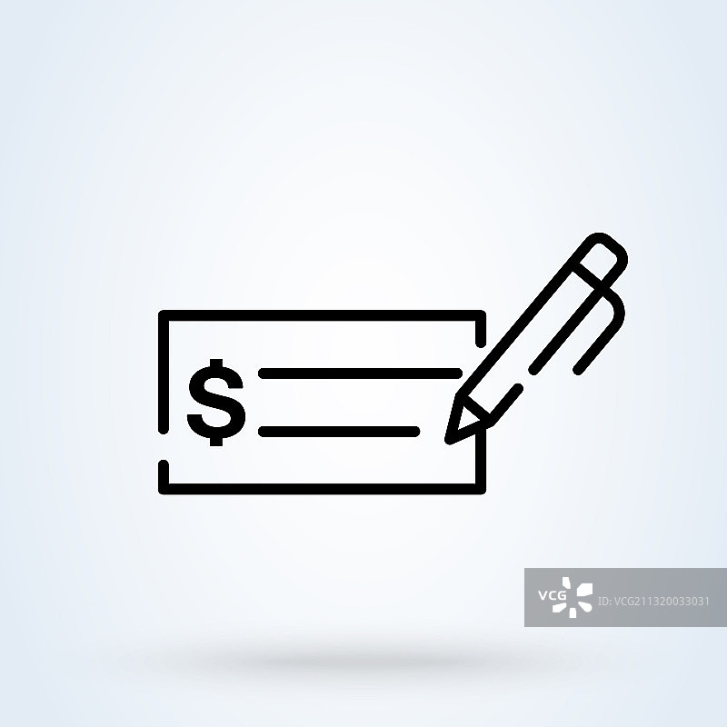 支票或发票图标logo线条艺术图片素材