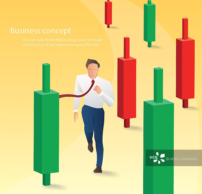 拿着蜡烛图奔跑的商人图片素材