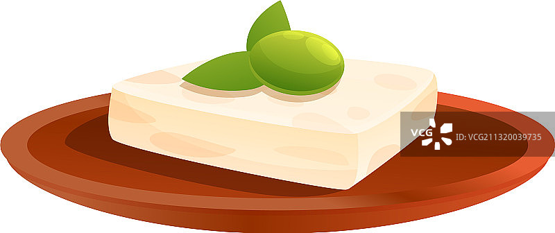 希腊白奶酪卡通图标图片素材