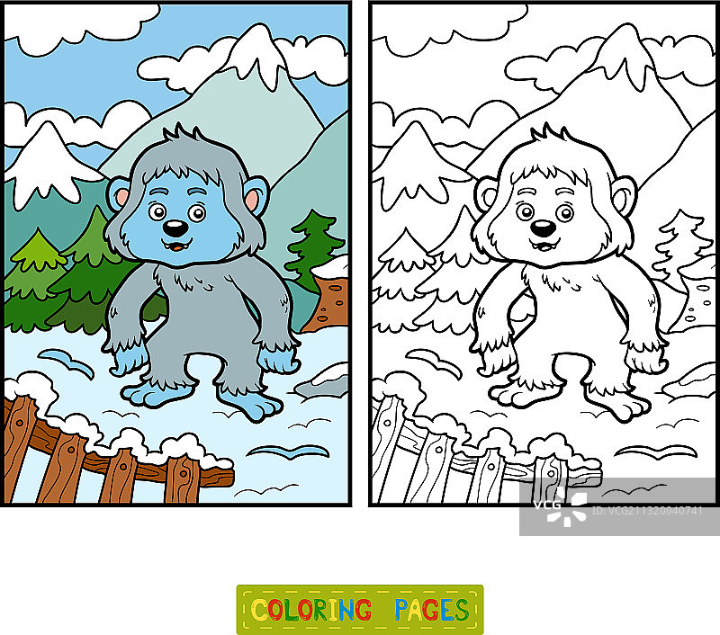 雪人涂色书图片素材