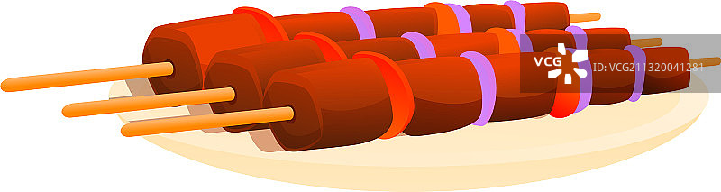 希腊烤肉串卡通图标图片素材