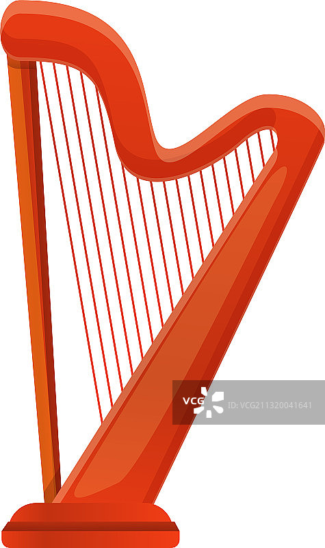 卡通风格的爱尔兰竖琴图标图片素材