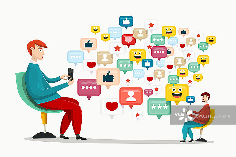 两个男人之间的互联网沟通概念图片素材