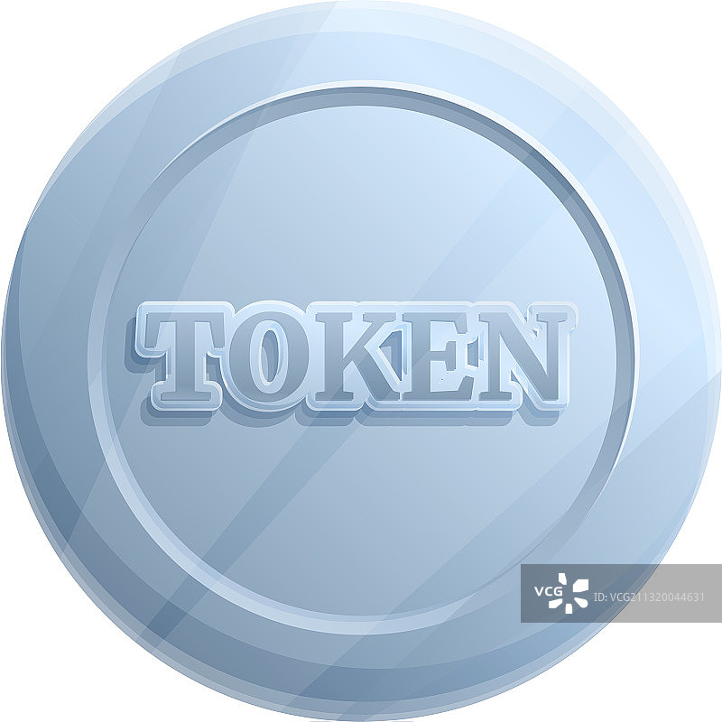 银色金属代币图标（卡通风格）图片素材