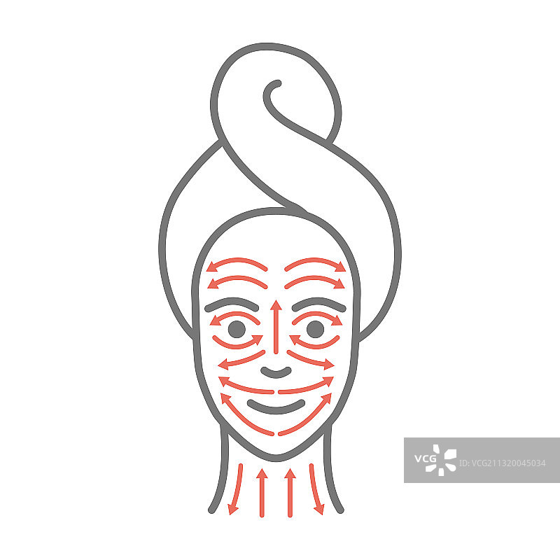 面部瑜伽按摩线女性面部图片素材