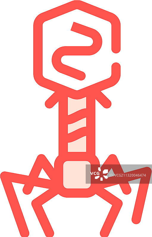 噬菌体病毒彩色图标图片素材
