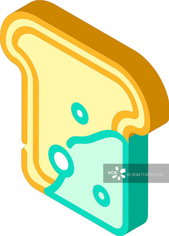 面包上的霉菌2.5D图标图片素材