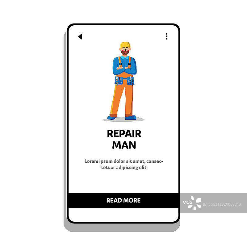 佩戴工具腰带的维修技工图片素材