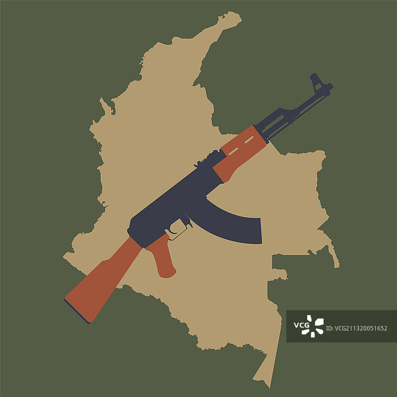 哥伦比亚犯罪战争暴力武装团伙概念图片素材