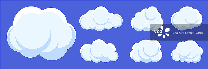 卡通云朵气泡天空天气图标合集图片素材
