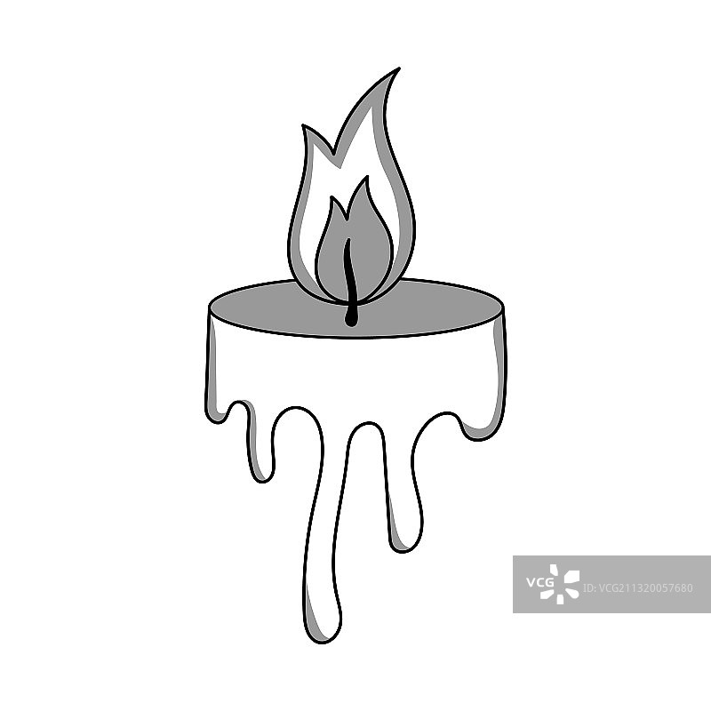 蜡烛火焰细线轮廓图片素材