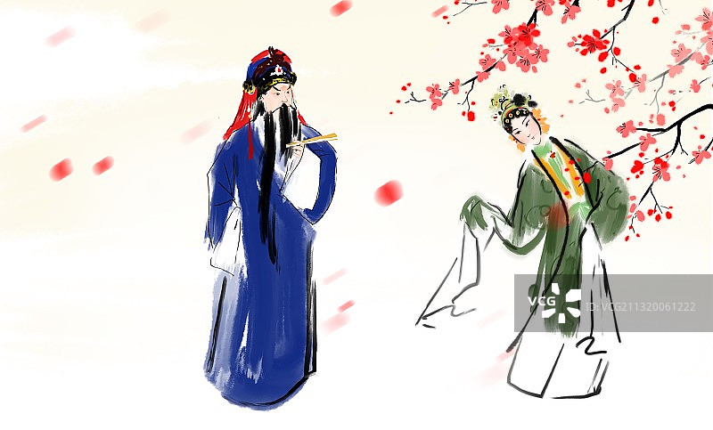 古代京剧人物画图片素材