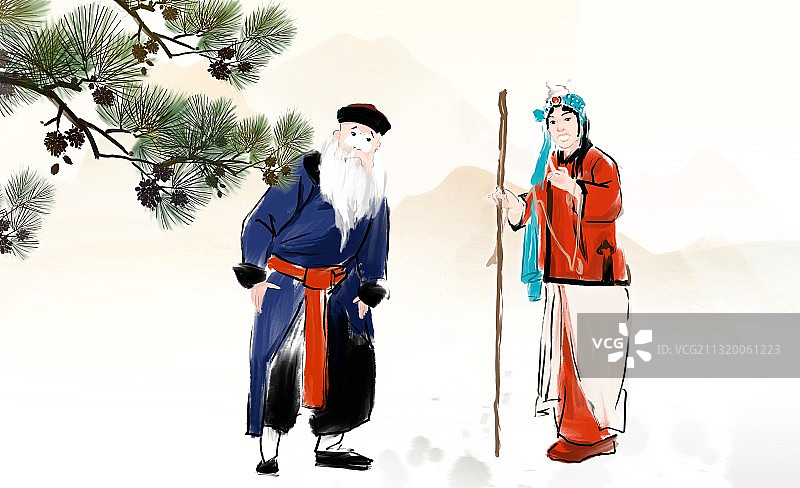 古代京剧人物画图片素材