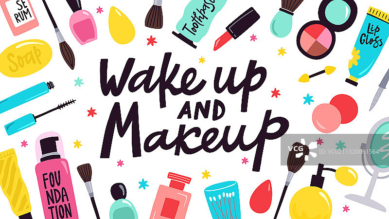 手持化妆品护肤美妆海报图片素材