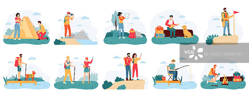 户外徒步旅行者图片素材