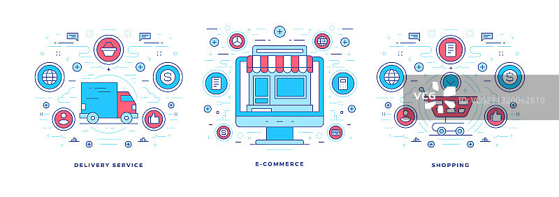 扁平线条banner图片素材