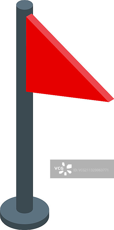 投掷红旗图标2.5D风格图片素材