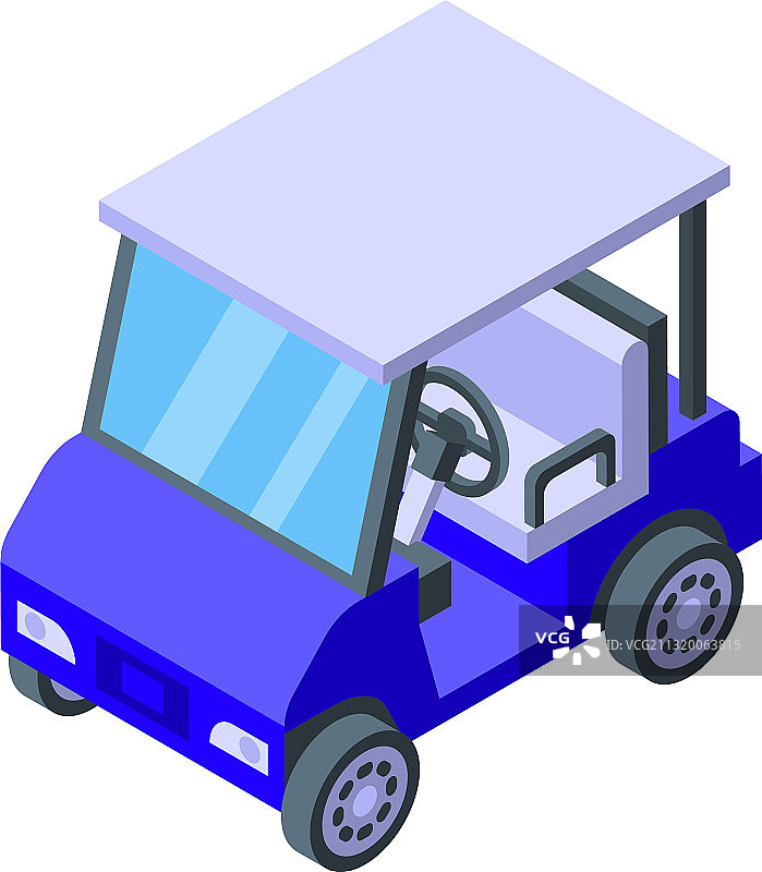 高尔夫球车俱乐部图标2.5D风格图片素材