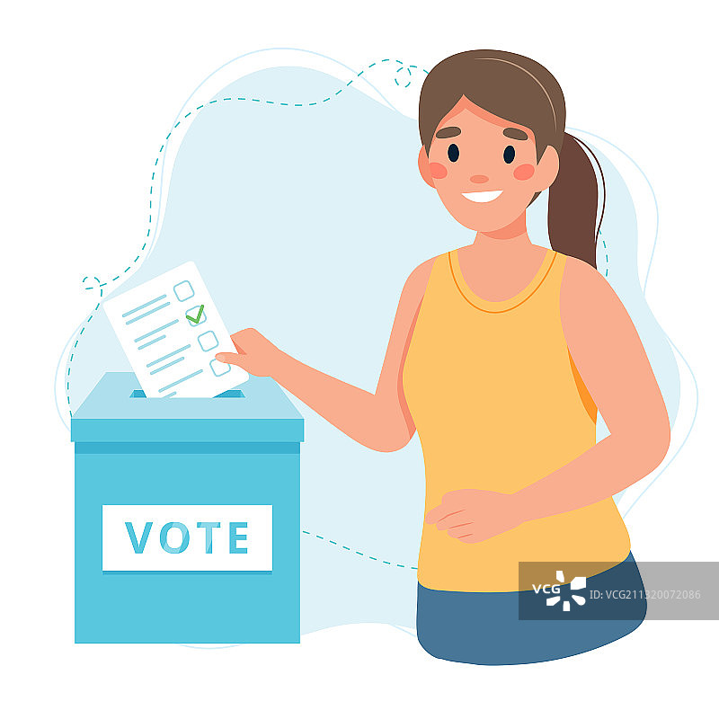 女人在选举中投票图片素材