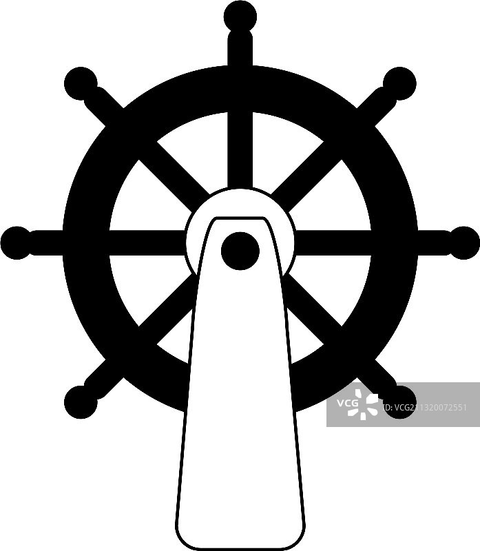船舵方向盘线条图标风格图片素材