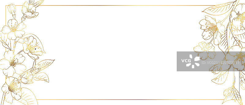 金色渐变花卉边框卡片模板图片素材