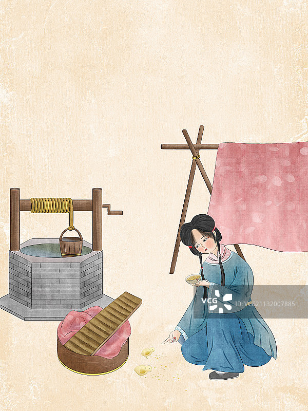 古风人物插画巧姐图片素材