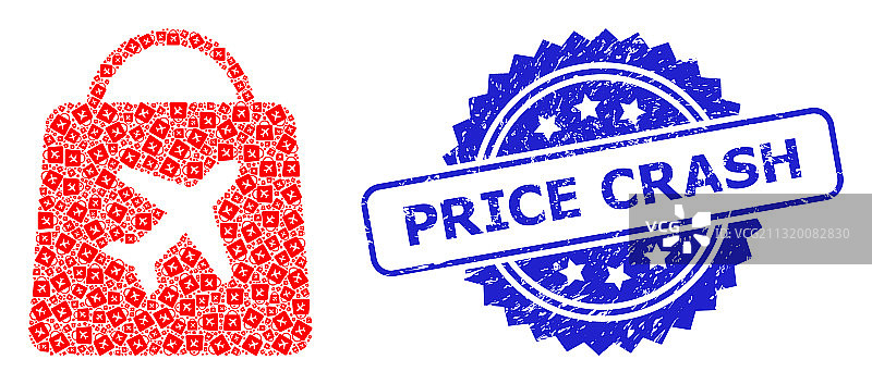 Grunge风格价格暴跌印章和分形机场图片素材