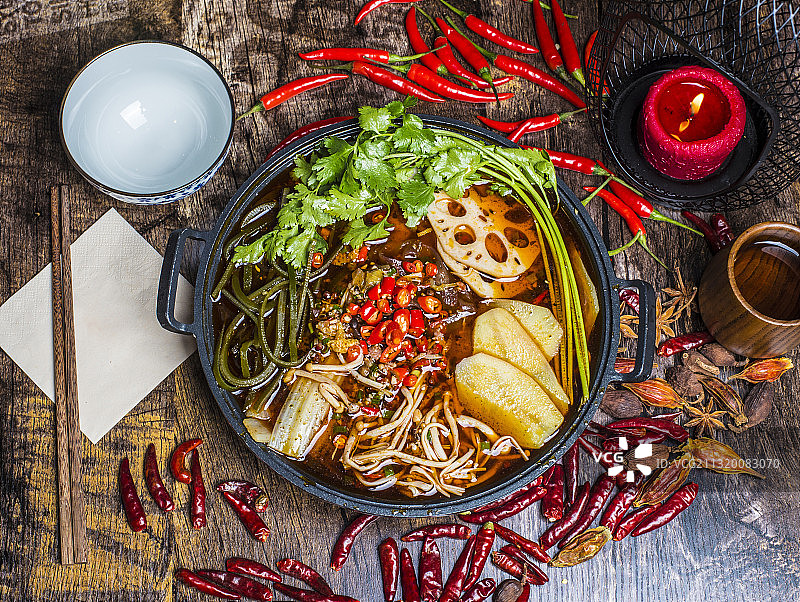 四川麻辣素冒菜图片素材